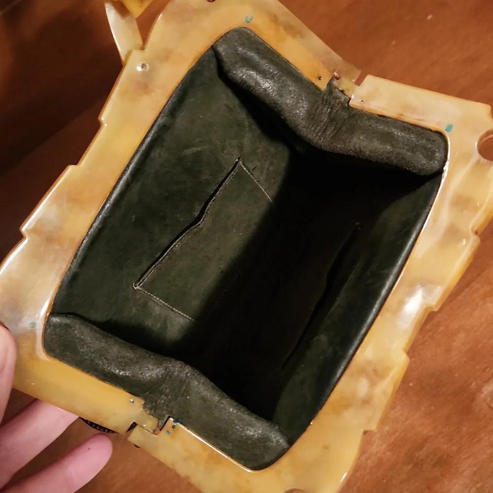 Vintage 1920s Elegant Brown Leather Handbag - Picture 10 of 12